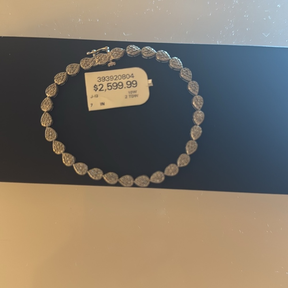 Kay Diamond Pear Link Bracelet 2 ct tw 10K White Gold 7" - Picture 11 of 11